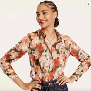 NWT J.Crew Slim Shirt in Red Multi Liberty Hazy Days Floral Button Down 4 $118